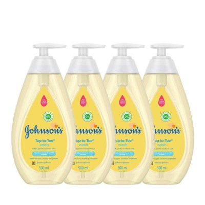 JOHNSON BABY TOP TO TOE WASH 500ML x 4 Bottles